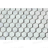 Bianco Carrara Marble: 1x1 Honed Hexagon Mosaic Perspective view