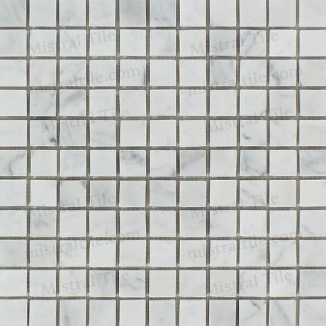 1x1 Polished Bianco Carrara Marble Square Mosaic