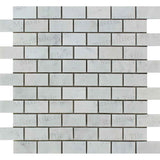 1x2 Polished Bianco Carrara Marble Brick Mosaic