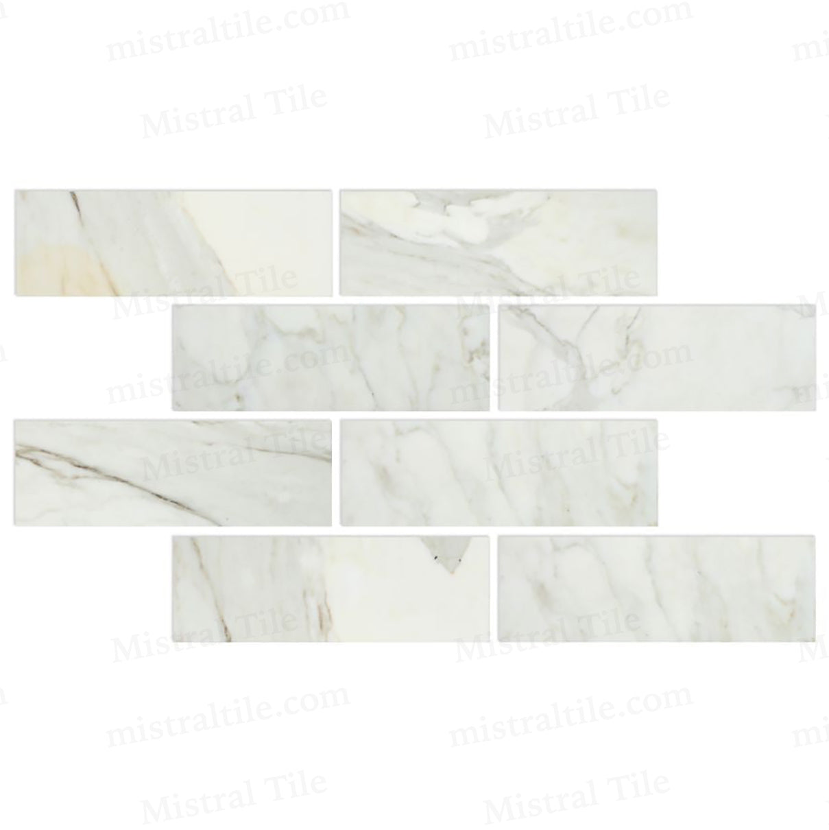4x12 Honed Italian Calacatta Gold Marble Tiles