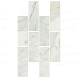 4x12 Honed Italian Calacatta Gold Marble Tiles vertical