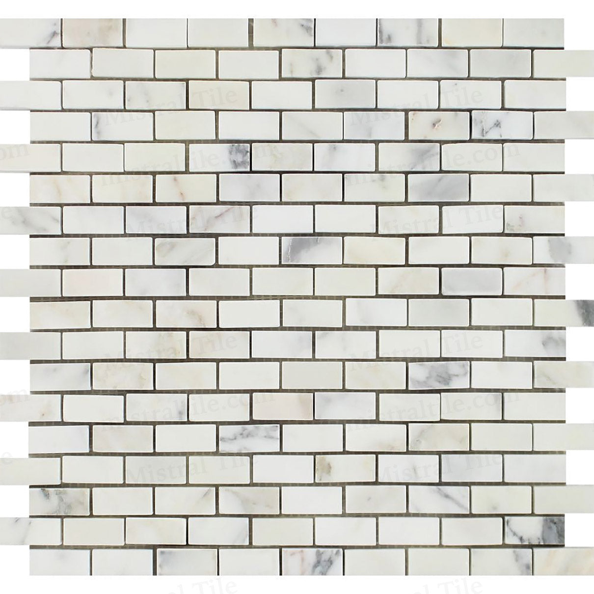 5/8x1 1/4 Honed Calacatta Gold Mini Brick Mosaic