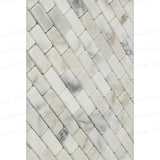 5/8x1 1/4 Polished Calacatta Gold Mini Brick Mosaic Wall Application