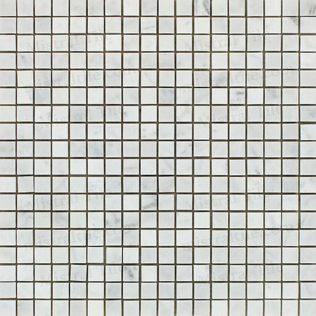 5/8x5/8 Honed Bianco Carrara Marble Mosaic Tile