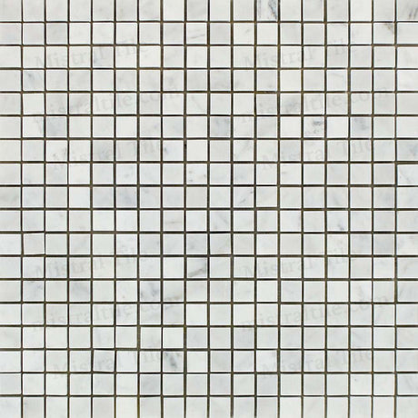 5/8x5/8 Polished Bianco Carrara Marble Mosaic Tile