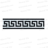 Honed Bianco Carrara - Black Greek Key Border