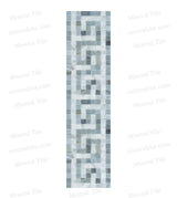 Honed Bianco Carrara - Blue Gray Greek Key Border vertical View