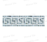 Honed Bianco Carrara - Blue Gray Greek Key Border