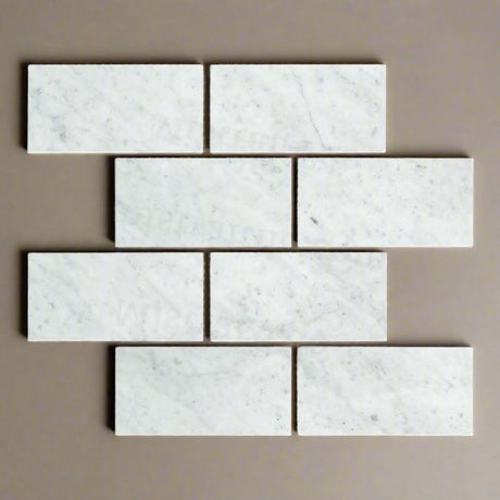 Bianco Carrara Tile 3x6 Polished Tile Set