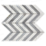 Honed Bianco Carrara - Blue Gray Marble Large Format Chevron Mosaics