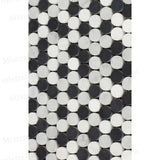 Honed Carrara-Thassos-Black Penny Round Mosaic Details