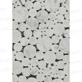 Honed Bianco Carrara Circle Bubbles Mosaic Zoom View