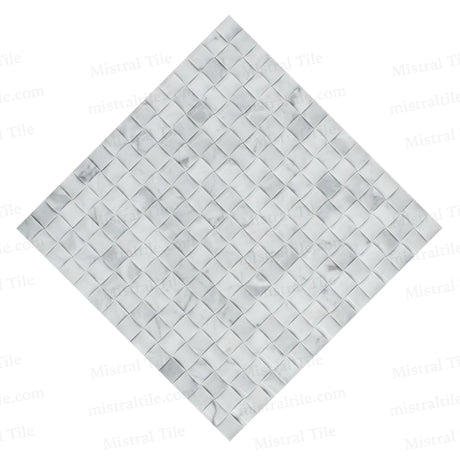 Honed Bianco Carrara Marble 3D Small Bread Mosaic Cross Tile View