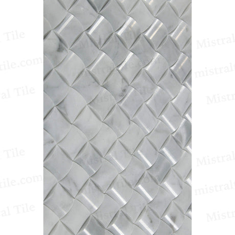 Bianco Carrara Marble 3D Small Bread Mosaic