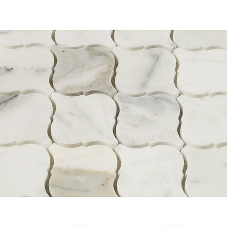 Honed Calacatta Gold Marble Lantern Mosaic Tile Flooring