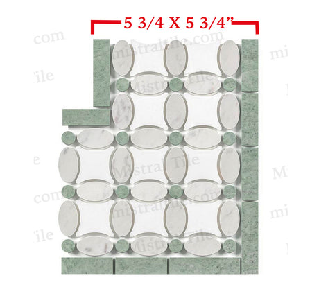 Honed Carrara - Thassos - Ming Green Florida Corner sizes