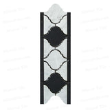 Polished Bianco Carrara with Black Marble Lantern Pattern Mosaic Borders