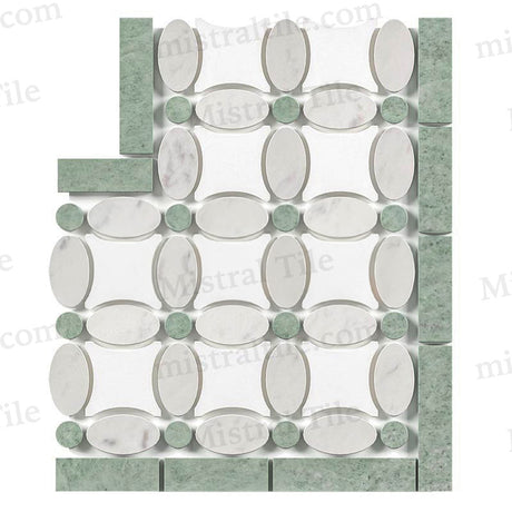 Polished Carrara-Thassos-Ming Green Florida Corner